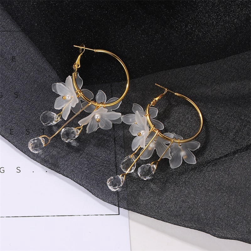 Anting-anting, bunga kristal bergaya Temperamen anting peri liar