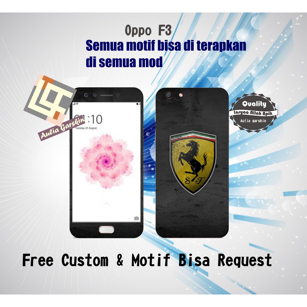 Garskin Hp Oppo F3 Motif Ferarri Motif Bisa Request Shopee