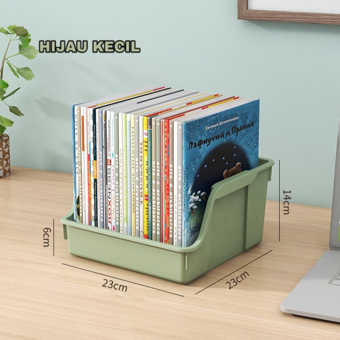 PROMO BISA COD RAK Mainland Rak Buku Serbaguna Rak Plastik Penyimpanan Mainan HSB183 - Kecil Hijau T