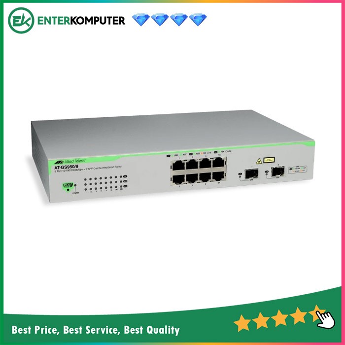 Allied Telesis Web Smart Switch 8 Gigabit + 2 SFP - AT-GS950/8