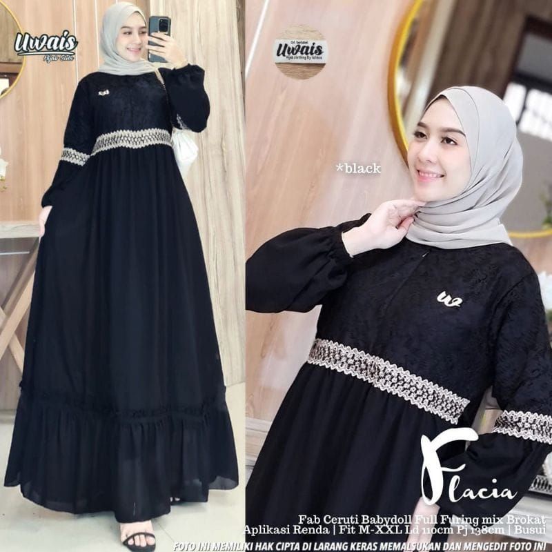 GAMIS MONALISA MOTIF KOTAK/BUNGA GAMIS REMPEL HARIAN,KONDANGAN,PENGAJIAN Best seller