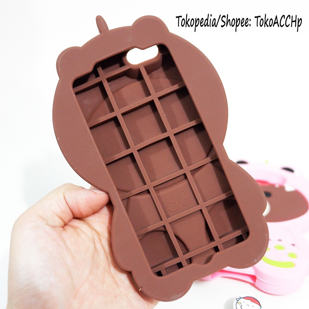 Silicon 3D Coklat dan Pink Crocodile Oppo A39 F1S A59 untuk anak anak hadiah ulang tahun Silikon boneka lucu pelindung hp case tebal karet softcase lentur