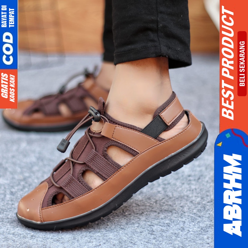 Sepatu Sendal Pria Casual Sepatu Slop Keren Kerja Outdoor Kulit PU Original LEXXA ABRHM