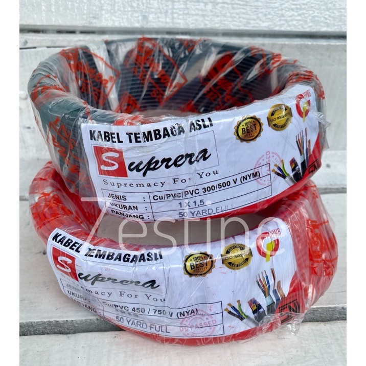 Kabel NYA 1 x 1.5 50Y FULL Suprera Kabel Tembaga Asli