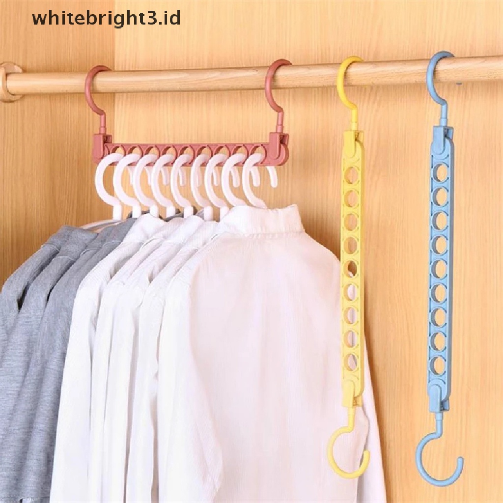 (whitebright3.id) Gantungan Baju Lipat Multifungsi Dengan 9 Lubang