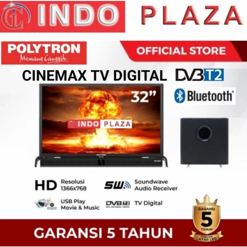 TV POLYTRON 32 Inch DIGITAL CINEMAX SOUNDBAR PLD-32BV1558 CINEMAX SOUNDBAR (LUAR Medan)