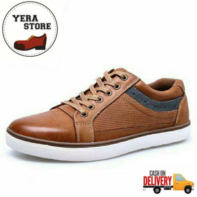SEPATU KETS KULIT PRIA SNEAKERS KULIT PRIA SEPATU KASUAL PRIA SEPATU KANTOR KERJA KULIT ORIGINAL