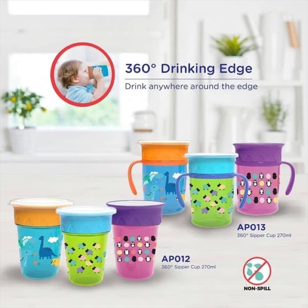 Baby Safe 360 Sipper Cup With Handle 270ml AP013/ Babysafe Sippy Cup / Gelas minum anak