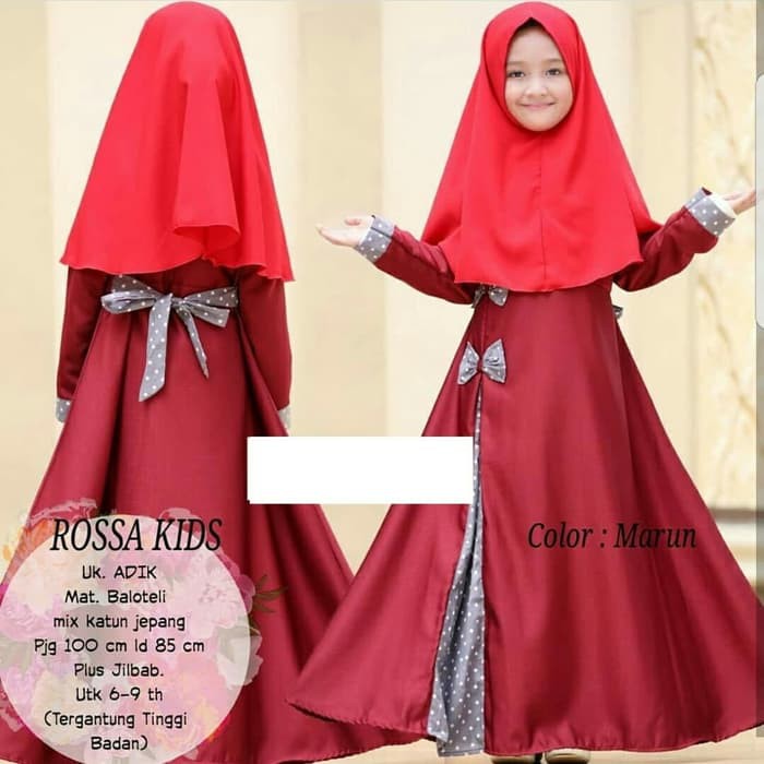 JM ROSSA SYARI DRESS KIDS Gamis Anak Tanggung 7 - 9 TAHUN Terbaru 2021 Perempuan Murah