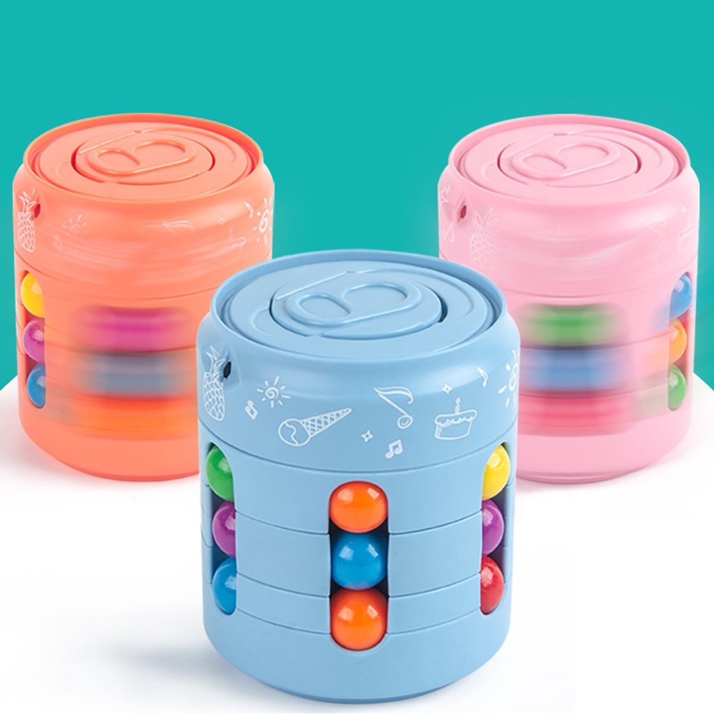 Antistress Magic Beans Cube Can Spinning Top Little Bean Children's Colorful Fidget Finger Spinning Relieves Stress Toys