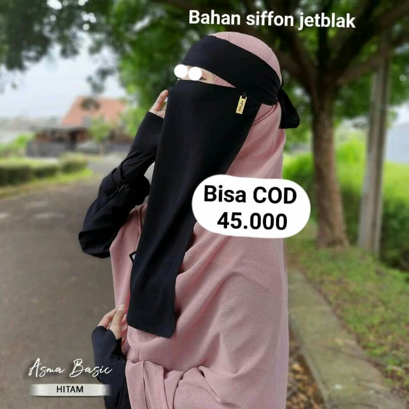Cadar bandana sifon arab atau sifon jetblack