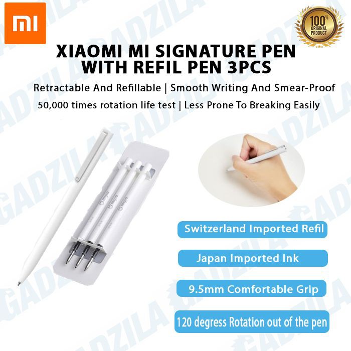 

Terbaru Set Pulpen Xiaomi Mi Signature Pen + Isi Ulang Refill Tinta 3pcs Spesial