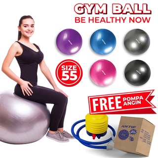 Gymball Aktif / Bola yoga fitness / Fitness Ball / Yoga Ball / Gym Ball Ukuran 55cm Sudah BONUS POMPA (54 RB) UKURAN 55 KECIL