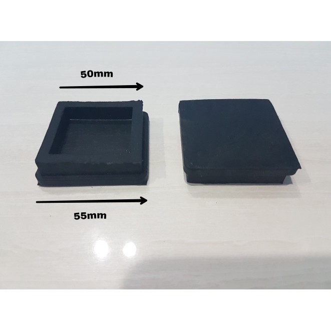 Karet Alas Kaki Meja Kursi Anti-Slip 50x50mm Kotak Tutup Pipa-Hollow