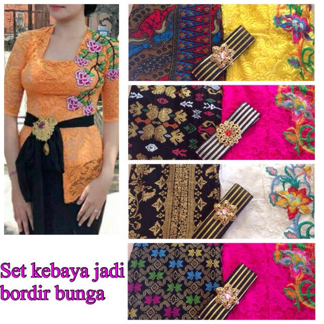 Set kebaya jadi bordir bunga