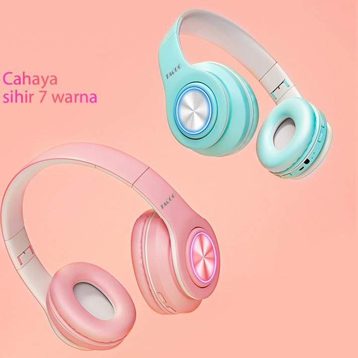ゴ (New) TACOO Headphone// Headset Bluetooth Wireless TEH0420 Macaron Inpods Powerful Bass ㍿