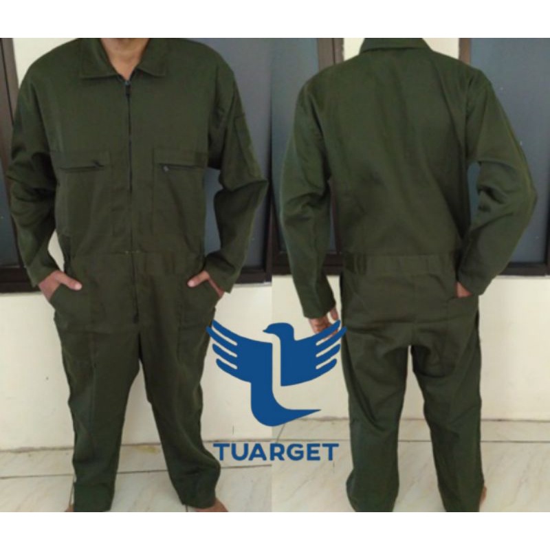 Katelpak Hijau /Overall/ Coverall Polos/ Katelpak Stelan Kantor