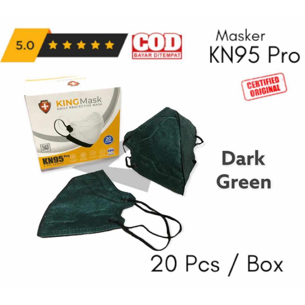 Masker KN95 PRO / KF94 PRO 6ply model AER PRO isi 20pcs KING MASK