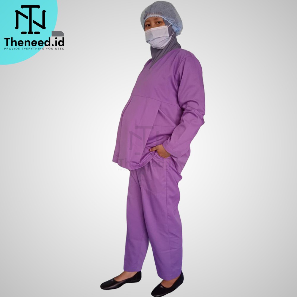 SET JUMBO - Baju OKA Ibu HAMIL PANJANG/PENDEK PREMIUM Perawat Dokter - Baju Jaga Bidan - Baju OK - B