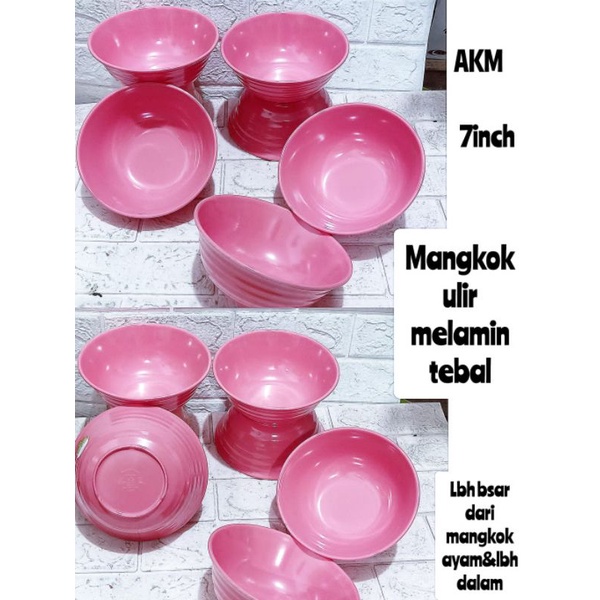 MANGKOK ULIR MELAMIN PINK TEBAL/LUSIN