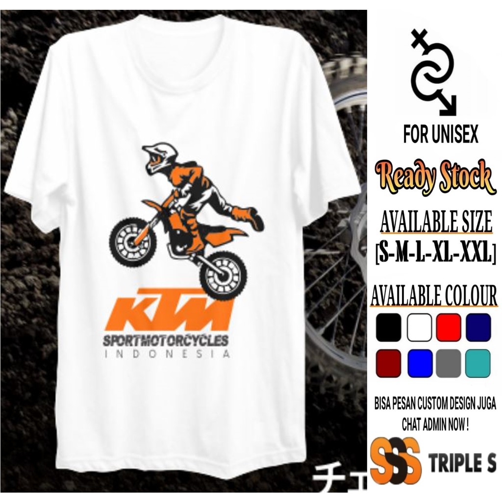 KAOS KTM SPORT MOTORCYCLES INDONESIA KAOS MOTOR OFF ROAD DIRT BIKE