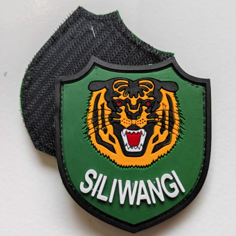 patch rubber logo siliwangi/rubber patch tni/tempelan emblem karet velcro