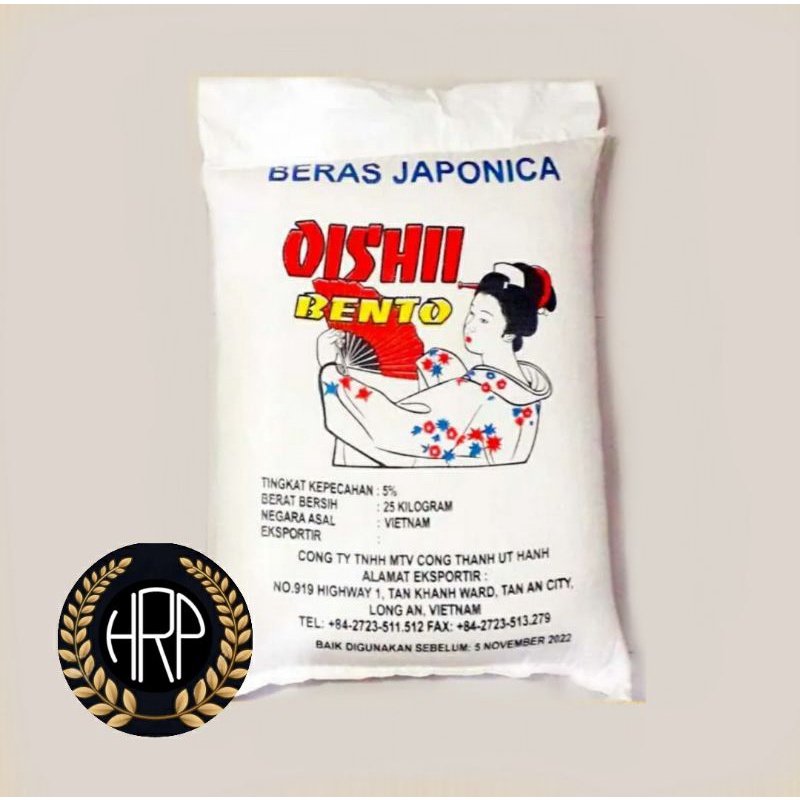 

Beras Jepang Oishi Bento 25kg | Beras Japonica | Beras Sushi | Okiniri | Okiniiri | Kokoku