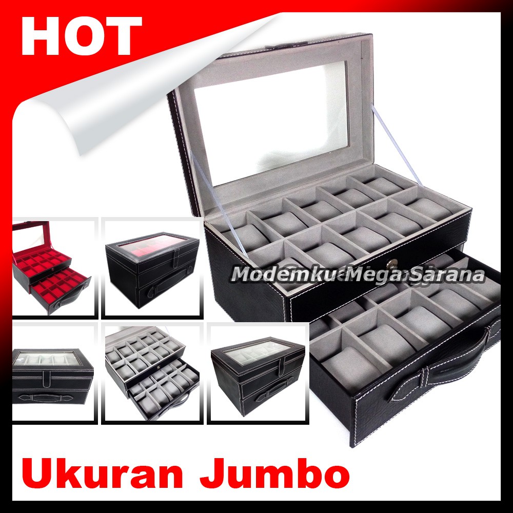 [Kualitas Super] Kotak Box Jam Tangan Jumbo Isi 20 Susun