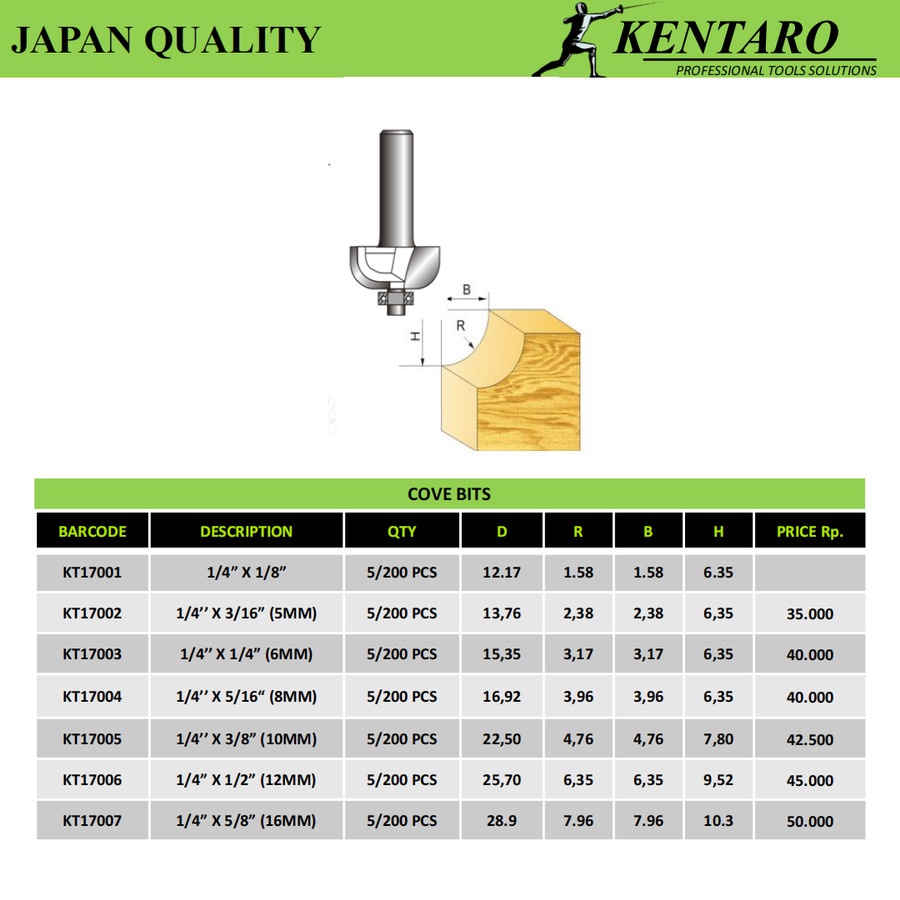 KENTARO MATA PROFIL/ROUTER COVE BITS