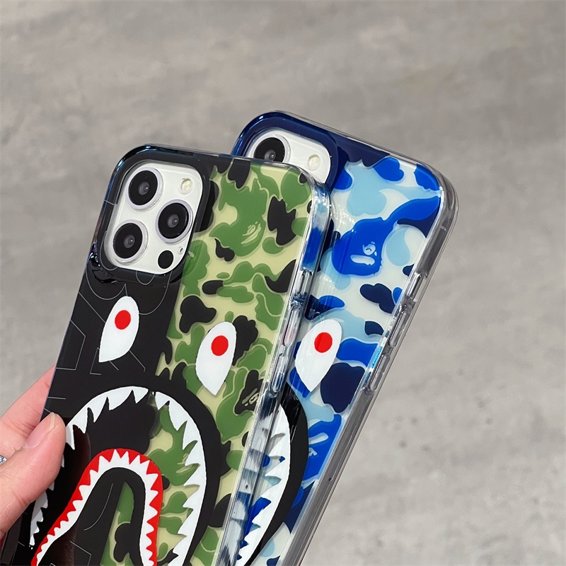 Hard case tpu shockproof Anti Jatuh Motif Hiu Untuk Iphone 11 12 13pro 11PROMAX