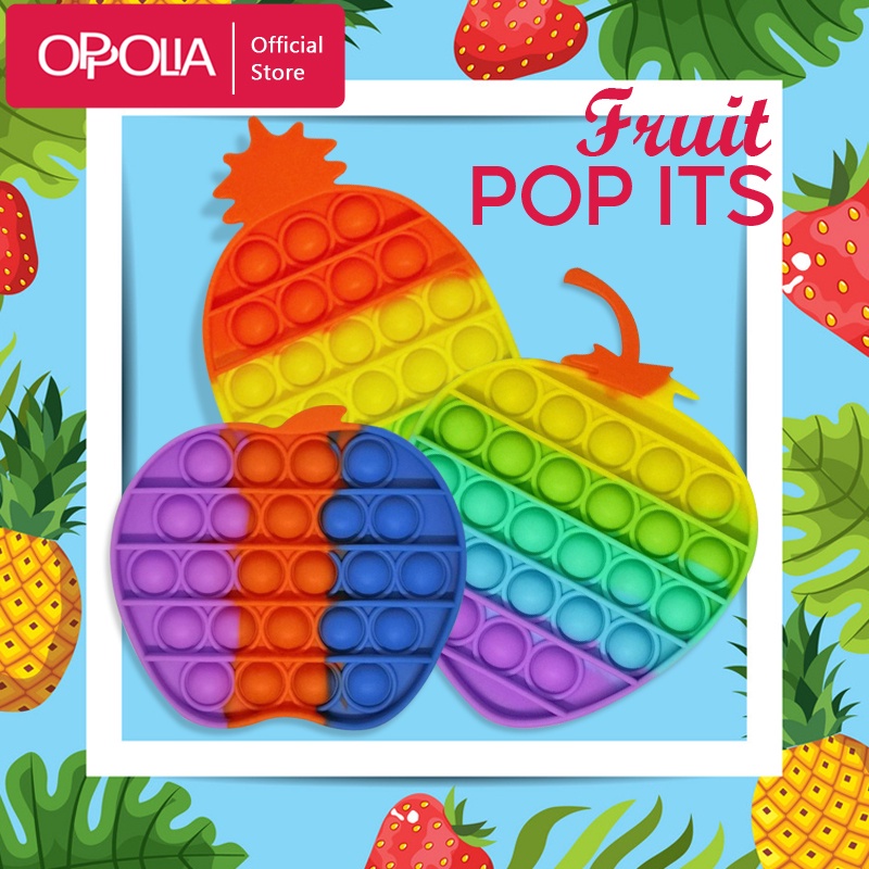 Oppolia Mainan Pop it Fruit Series Murah Pop it Rainbow Figet Toys Unicorn Dino Kotak Seri Buah-2