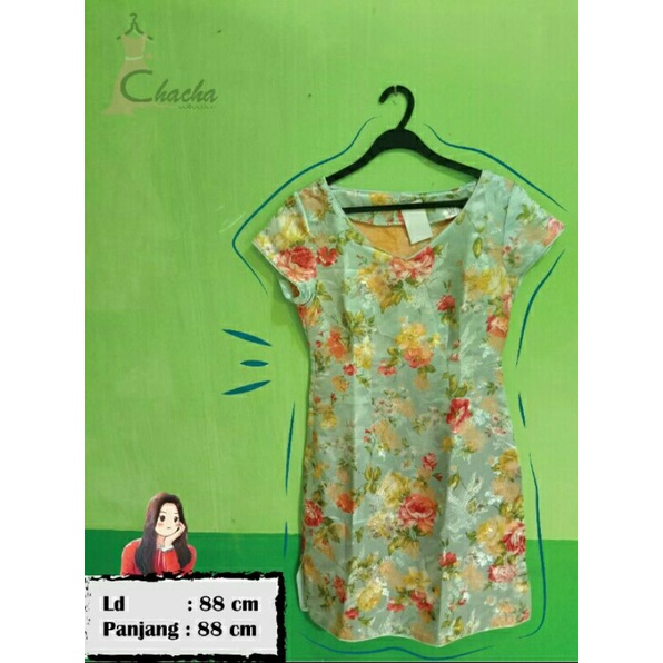 Dress Bunga Biru / Dress wanita motif / bodycon dress / dress motif bunga / mini dress / dress motif