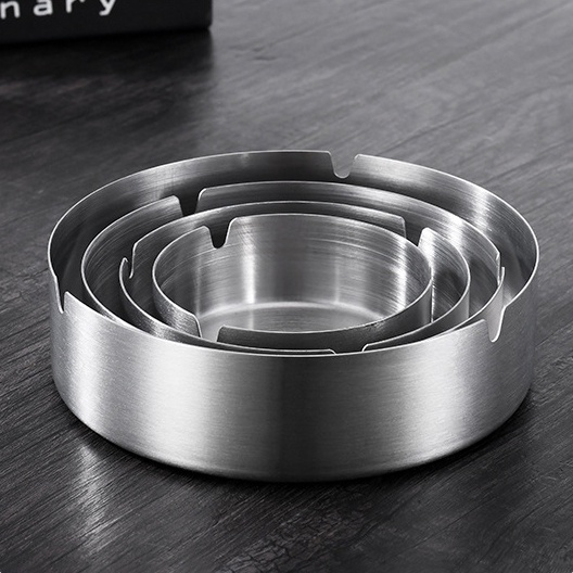 HOVELSHOP Asbak Rokok Stainless Mangkuk Bulat Tempat Sampah Elegant Ashtray