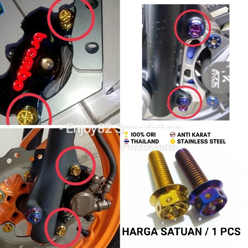 Baut pb probolt baut breket ke botom shok honda / ke kaliper 2p / ke botom Rt stage dll ( harga satuan )