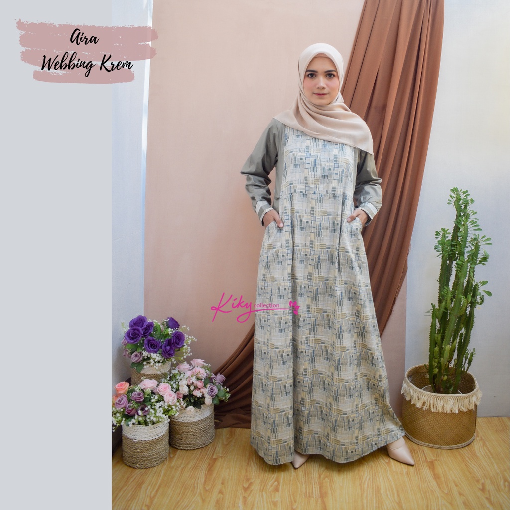 Gamis Model Aira Katun Jepang Original Tokai Motif Motif dan Polos