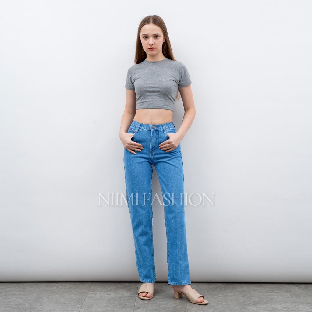 NIMI - Beyza Jeans Celana Baggy Jeans Wanita Celana Highwaist Mom Jeans Break Free