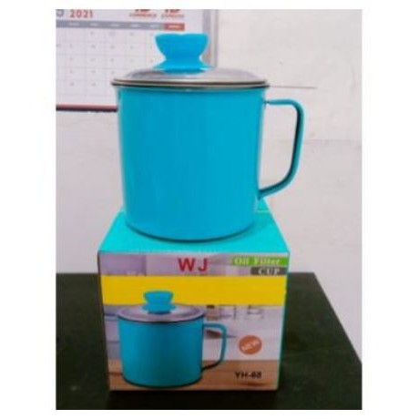 [ OBJ ] Oil pot stainless Tempat wadah Saringan Minyak