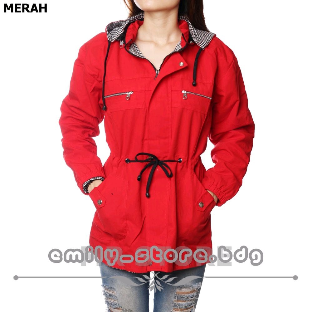 Termurah Jaket Wanita Parka Merah Jaket Parka Hoodie Jaket Parka Cewek Jaket Korea Jaket Wanita Jak