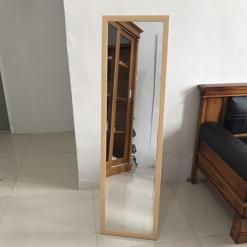 [BANDUNG] 127x35 STANDING MIRROR HARGA EKONOMIS KACA CERMIN BERDIRI FULL BODYl-Krem Pinus