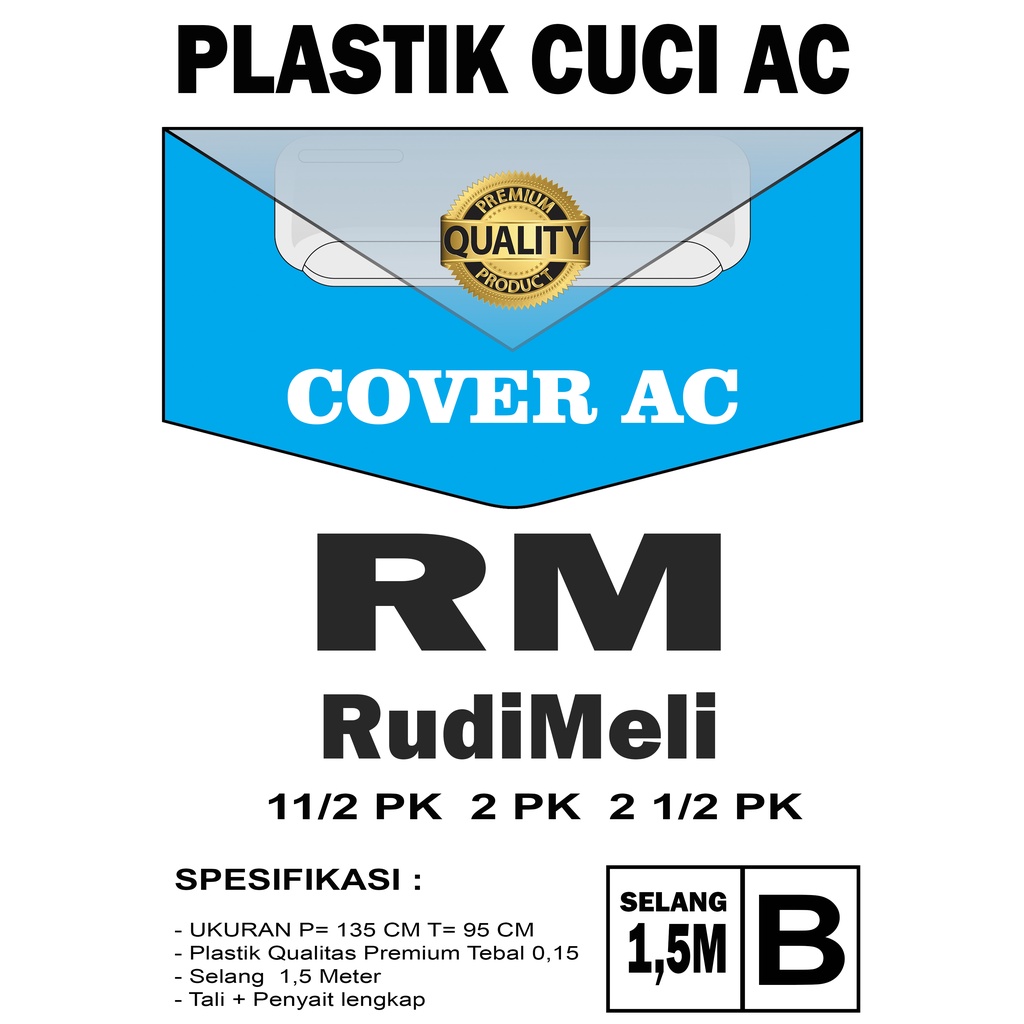 GROSIR Plastik cuciac 1 12 - 2 12 PK MEREK RUDIMELI LENGKAP selang -  1.5m