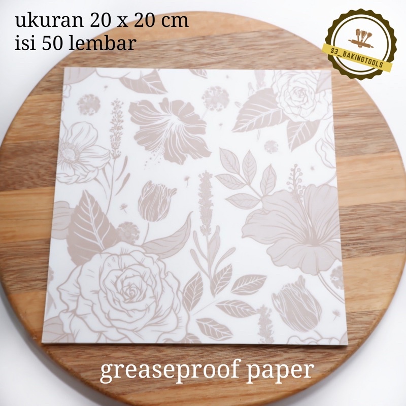 

Kertas greaseproof paper flower mix choco 50 lembar