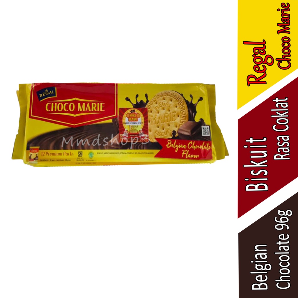 

Regal Choco Marie - Rasa Cokelat Belgian - Biskuit Marie - 96g