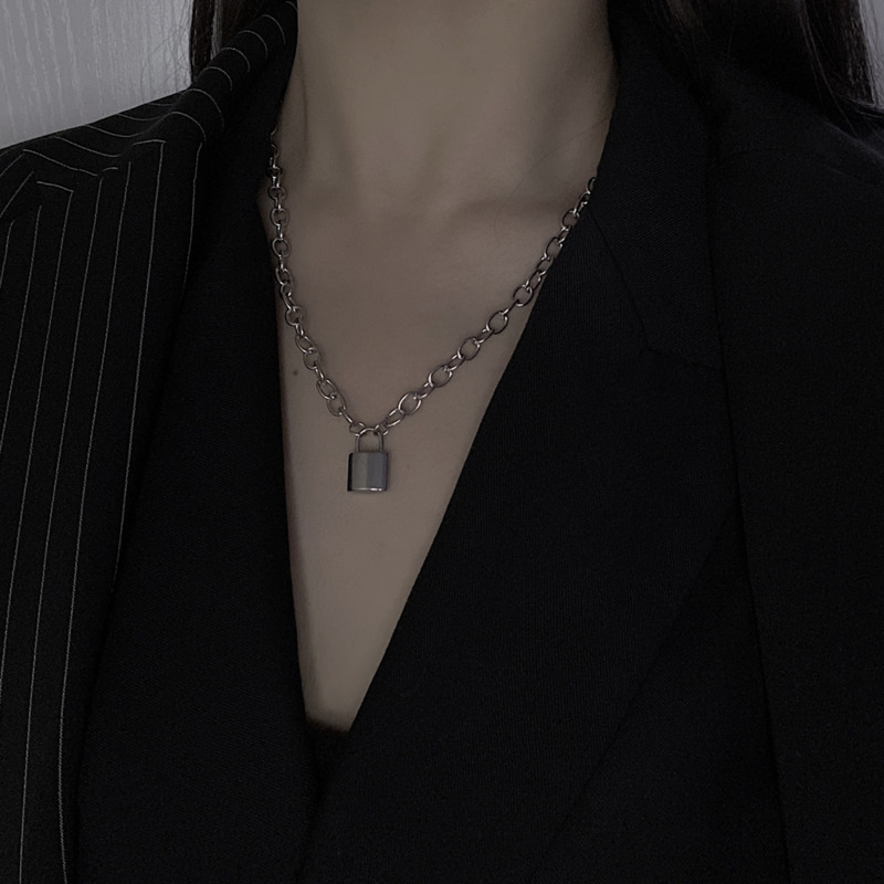 Lock Necklace Hip Hop Tide Clavicle Chain Pendant