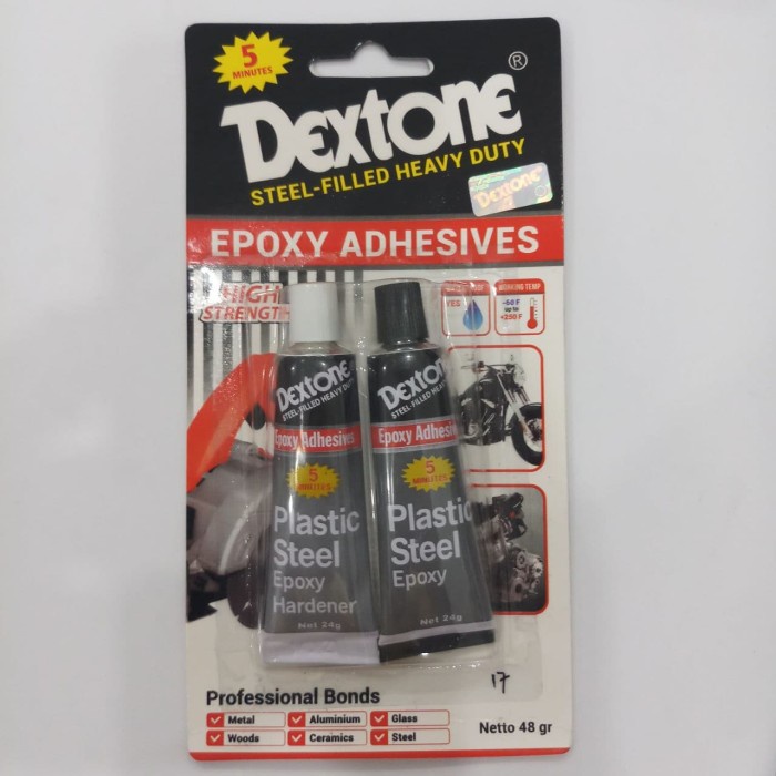 

LEM DEXTONE EPOXY ADHESIVES 5 MENIT UNTUK BODY PLASTIK BESI DLL 48 G