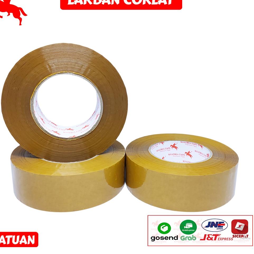 

⚡️9.9 STOK READY⚡️ Lakban OPP Tape / Lakban Coklat KSATRIA Tape 300 Yard !!!