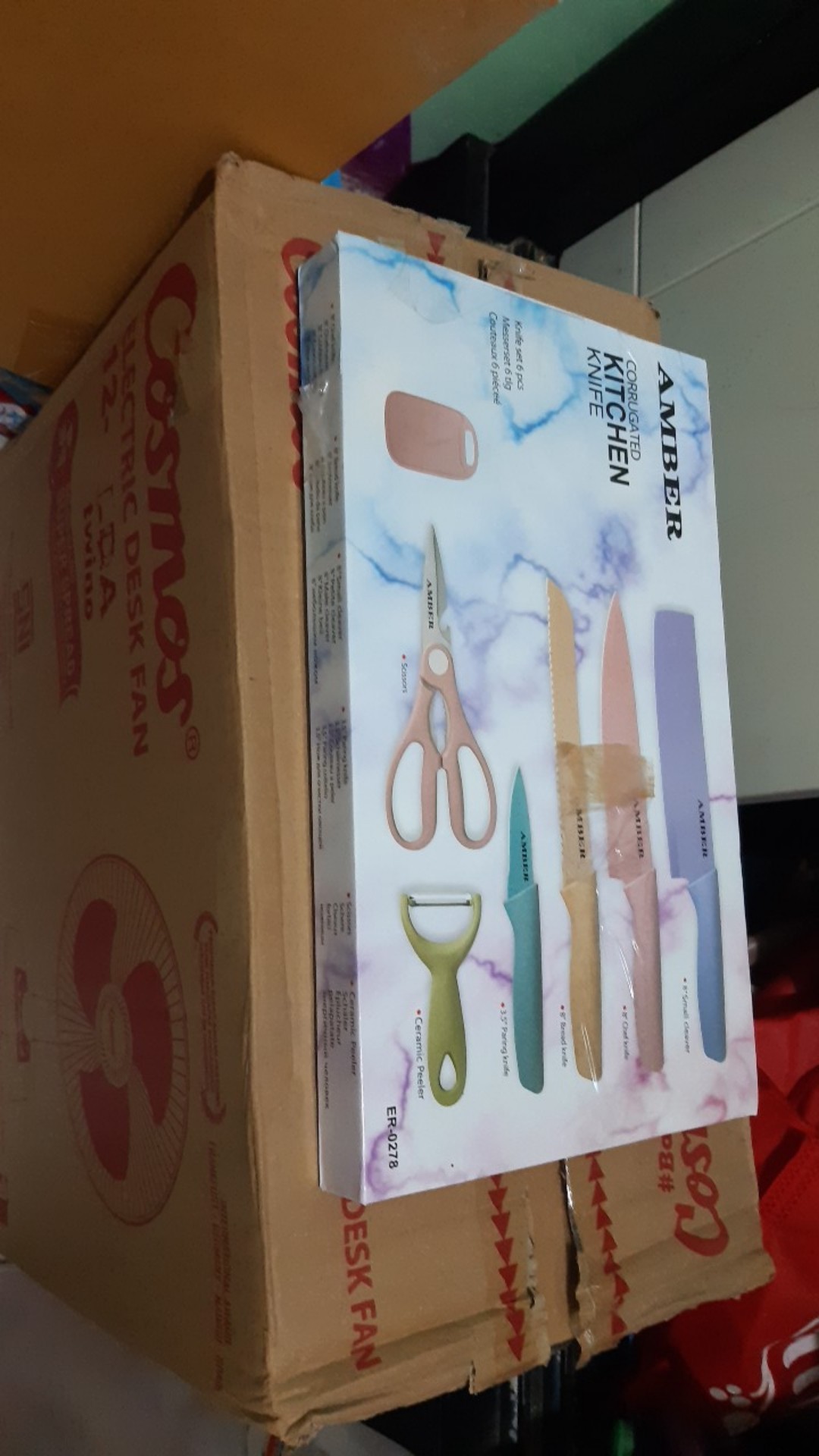 Amber Pisau Dapur Set / Kitchen Knife Set 7 Pcs Multicolour [stainless][original]