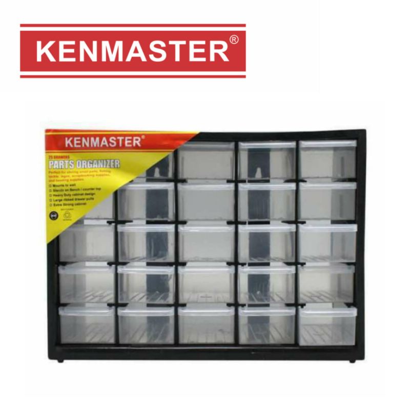 KENMASTER Rak Susun Komponen 25 Slot ( Partisi ) Kotak Spare Part Rak Drawer Kotak Susun Kotak Serbaguna Murah