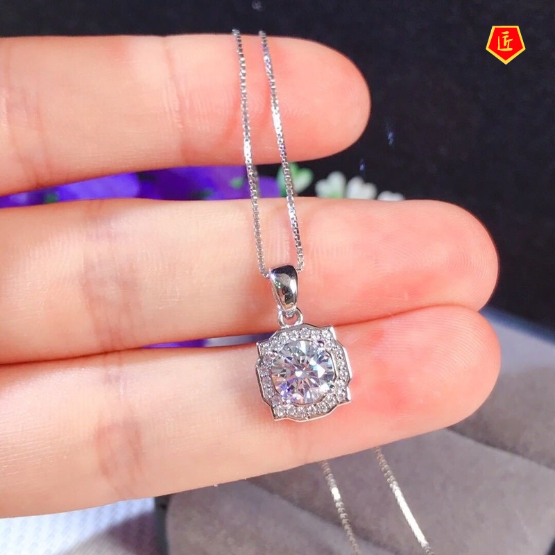 [Ready Stock]Rhinestone Carat Pendant Female Full Diamond Necklace