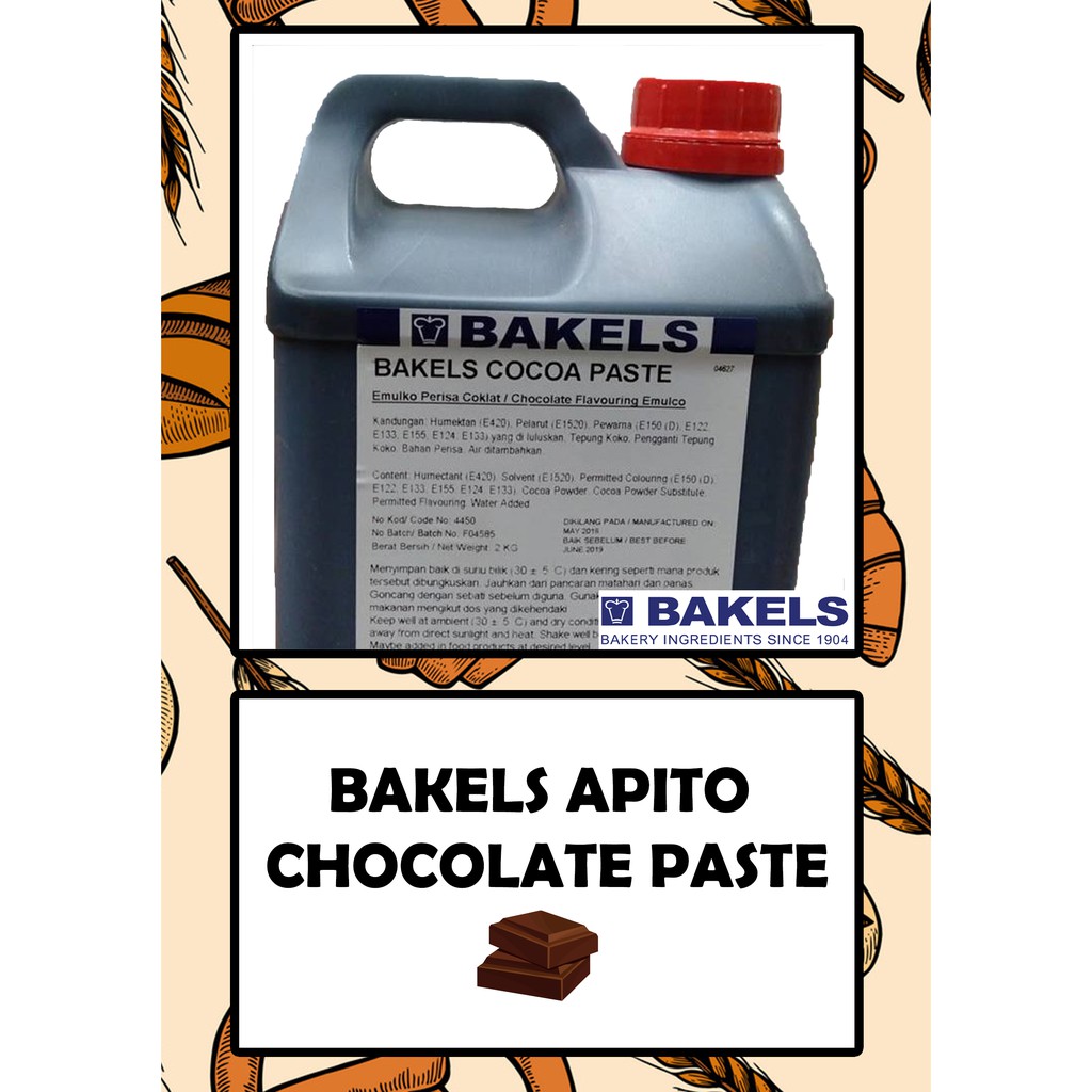 

( 1 Jerigen / 2 Kg ) Bakels Apito Chocolate Emulco, Perisa pasta Coklat