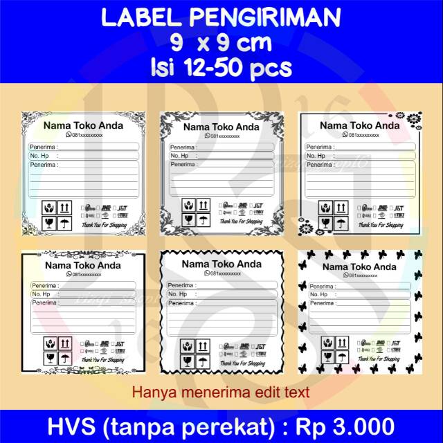 

Stiker Pengiriman Custom Murah 9 x 9 cm Hitam Putih Full color
